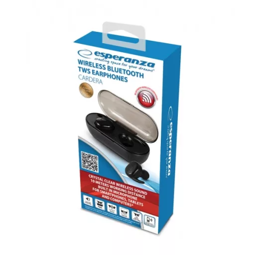 Esperanza TWS CARDERA Fejhallgató Vezeték nélküli Hallójárati Hívás/zene Bluetooth Fekete