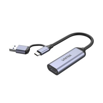   UNITEK V1167A video átalakító kábel USB Type-A/USB Type-C HDMI Fekete