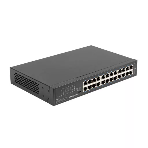 Lanberg RSGE-24 hálózati kapcsoló Beállítást nem igénylő (unmanaged) Gigabit Ethernet (10/100/1000) 1U Fekete