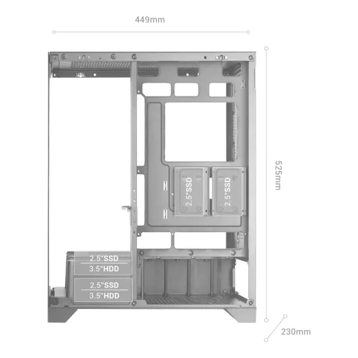 Mars Gaming MCPRISMA Midi Tower Fekete