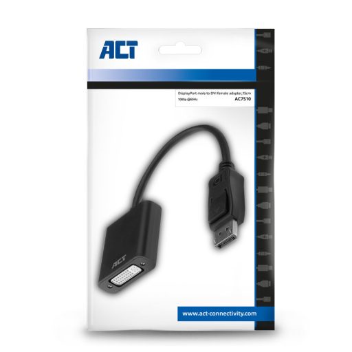 ACT AC7510 video átalakító kábel 0,15 M DisplayPort DVI-D Fekete