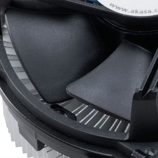 Akasa AK-955A-BV2 számítógépes hűtőrendszer Processzor Hűtő 9 cm Alumínium, Fekete 1 db