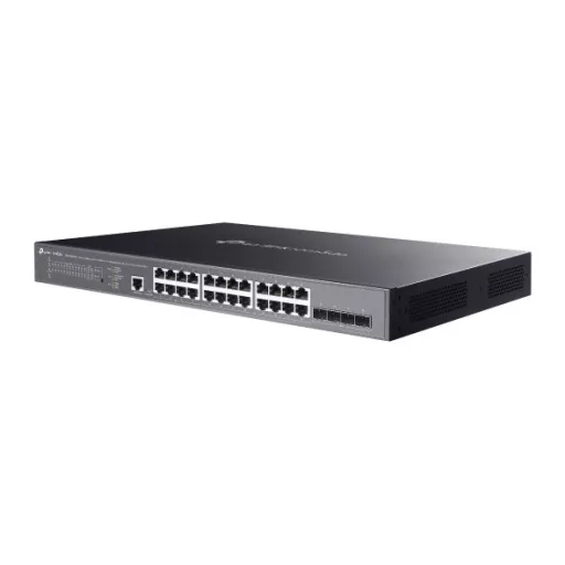 TP-Link Omada SG3428XMPP hálózati kapcsoló Vezérelt L2+ Gigabit Ethernet (10/100/1000) Ethernet-áramellátás (PoE) támogatása 1U Fekete