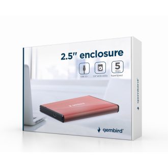   Gembird EE2-U3S-3-P tárolóegység burkolat HDD ház Rózsaszín 2.5"