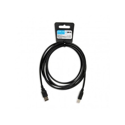 iBox IKU2D USB kábel USB 2.0 3 M USB A USB B Fekete