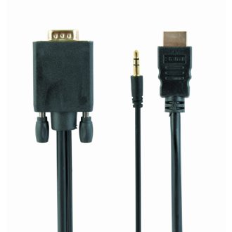   Gembird A-HDMI-VGA-03-10 video átalakító kábel 3 M HDMI + 3.5mm VGA (D-Sub) Fekete