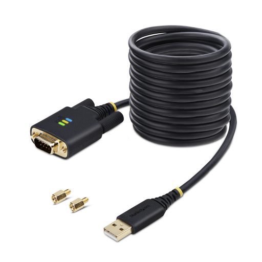 StarTech.com 1P10FFC-USB-SERIAL soros kábel Fekete 3 M USB A típus DB-9