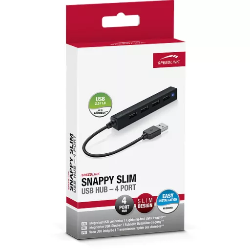 SPEEDLINK SNAPPY SLIM 480 Mbit/s Fekete