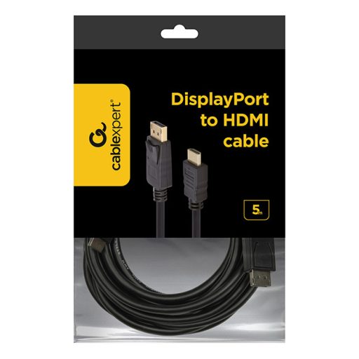 Gembird CC-DP-HDMI-5M video átalakító kábel HDMI + 3.5mm VGA (D-Sub) Fekete