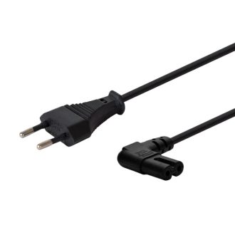   Savio CL-144 Power cable Black 3 m angled Fekete 2-tűs IEC Type E (3.4 mm, 3.1 mm)