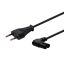 Savio CL-144 Power cable Black 3 m angled Fekete 2-tűs IEC Type E (3.4 mm, 3.1 mm)