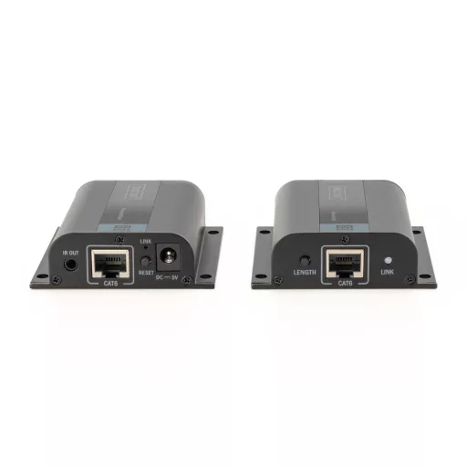 Digitus DS-55100-1 audió/videó jeltovábbító AV adó- és vevőegység Fekete