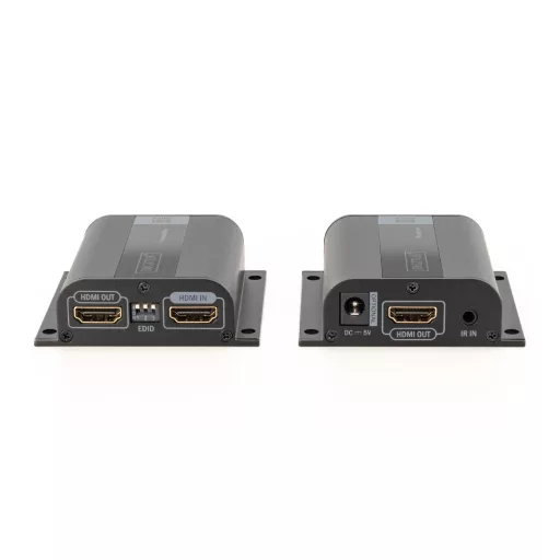 Digitus DS-55100-1 audió/videó jeltovábbító AV adó- és vevőegység Fekete