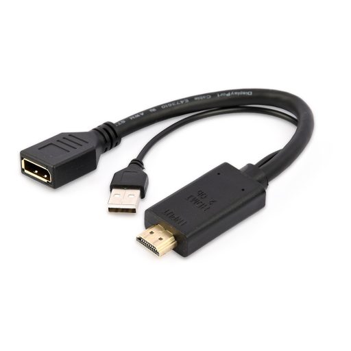 Gembird A-HDMIM-DPF-01 video átalakító kábel 0,1 M HDMI A-típus (Standard) DisplayPort + USB Type-A Fekete