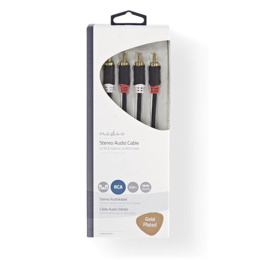 Nedis CABW24200AT50 audio kábel 5 M 2 x RCA Antracit