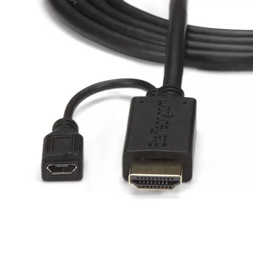 StarTech.com HD2VGAMM10 video átalakító kábel 3 M VGA (D-Sub) HDMI + Micro USB Fekete