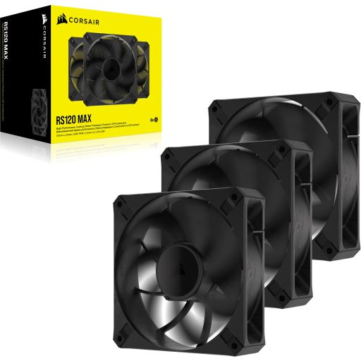Corsair RS120 MAX 12 cm Fekete 3 db