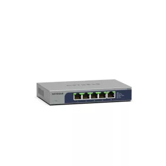   NETGEAR MS105-100EUS hálózati kapcsoló Beállítást nem igénylő (unmanaged) 2.5G Ethernet (100/1000/2500) Ethernet-áramellátás (PoE) támogatása 1U