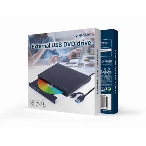 Gembird DVD-USB-031 optikai meghajtó Belső DVD±RW Fekete