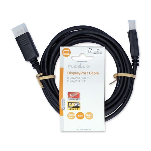Nedis CCGL37010BK30 DisplayPort kábel 3 M Fekete