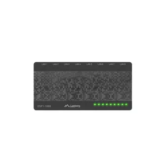  Lanberg DSP1-1008 hálózati kapcsoló Beállítást nem igénylő (unmanaged) Gigabit Ethernet (10/100/1000) Fekete, Szürke