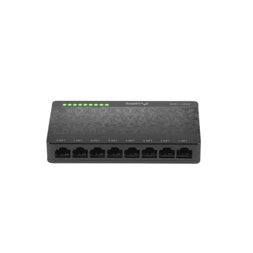 Lanberg DSP1-1008 hálózati kapcsoló Beállítást nem igénylő (unmanaged) Gigabit Ethernet (10/100/1000) Fekete, Szürke