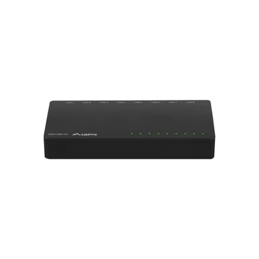 Lanberg DSP2-1008-12V hálózati kapcsoló Beállítást nem igénylő (unmanaged) Gigabit Ethernet (10/100/1000) Fekete