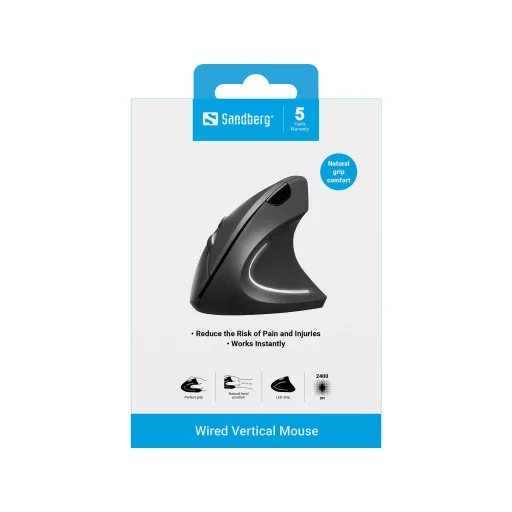 Sandberg 630-14 egér Irodai Jobbkezes USB A típus Optikai 2400 DPI