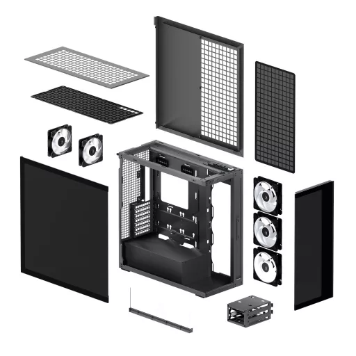 ARCTIC Xtender (Mirror Black) Midi Tower Fekete