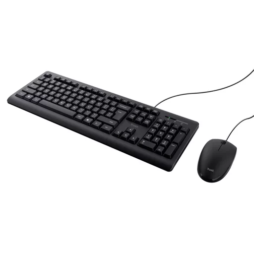 Trust Primo billentyűzet Egér mellékelve Univerzális USB QWERTY Amerikai angol Fekete