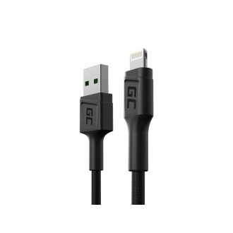 Green Cell KABGC24 Lightning kábel 0,3 M Fekete