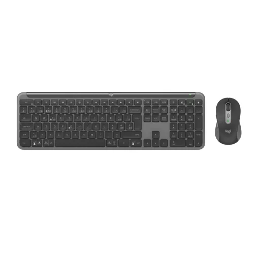 Logitech 920-012482 billentyűzet Egér mellékelve Irodai RF vezeték nélküli + Bluetooth QWERTZ Svájc Grafit