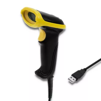  Qoltec 50867 vonalkód leolvasó Kézi vonalkód olvasó 1D/2D Lézer Fekete, Sárga