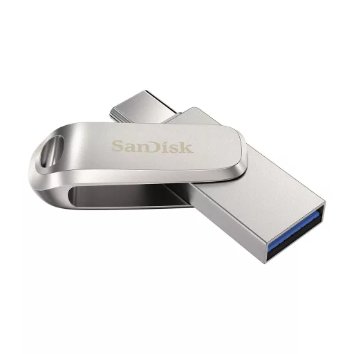 SanDisk Ultra Dual Drive Luxe USB flash meghajtó 32 GB USB Type-A / USB Type-C 3.2 Gen 1 (3.1 Gen 1) Rozsdamentes acél