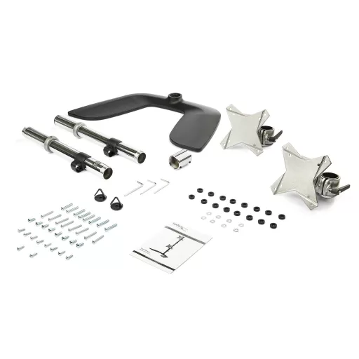 StarTech.com ARMDUOVS asztali TV konzol 68,6 cm (27") Fekete, Ezüst
