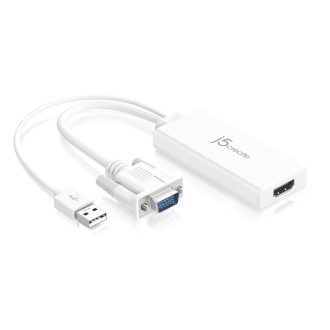j5create JDA214 0,176 M VGA, USB A HDMI Fehér