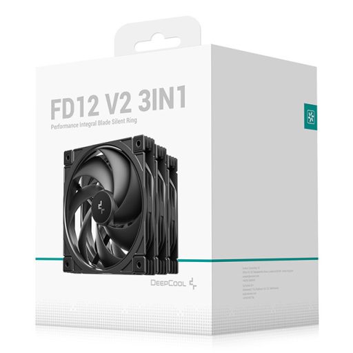 DeepCool FD12 V2 12 cm Fekete 4 db
