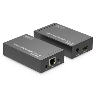   Digitus DS-55517 audió/videó jeltovábbító AV adó- és vevőegység Fekete