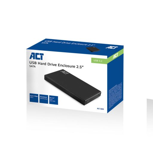 ACT AC1200 tárolóegység burkolat HDD/SSD ház Fekete 2.5"