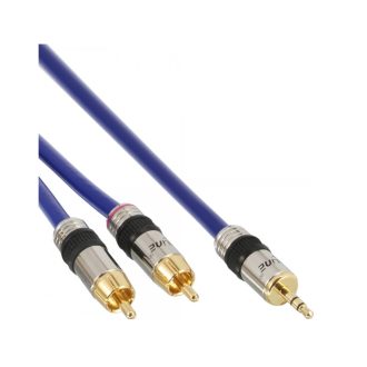 InLine 4043718032006 audio kábel 2 M 2 x RCA 3.5mm Kék