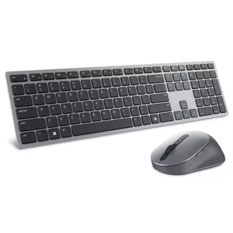   DELL KM7321W billentyűzet Egér mellékelve Irodai RF vezeték nélküli + Bluetooth QWERTZ Magyar Szürke, Titán