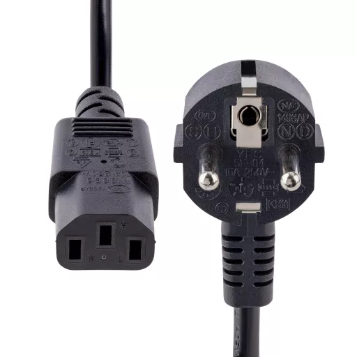 StarTech.com 713E-1M-POWER-CORD tápkábel Fekete CEE7/7 C13 csatlakozó