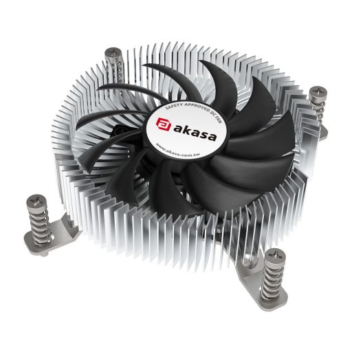 Akasa AK-CC6610EP01 számítógépes hűtőrendszer Processzor Hűtő 7,5 cm Fekete, Ezüst 1 db