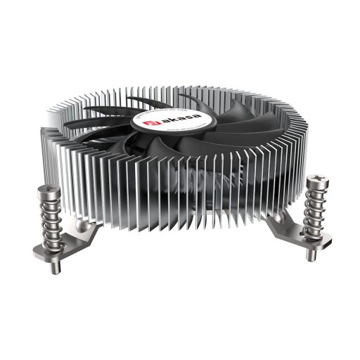 Akasa AK-CC6610EP01 számítógépes hűtőrendszer Processzor Hűtő 7,5 cm Fekete, Ezüst 1 db