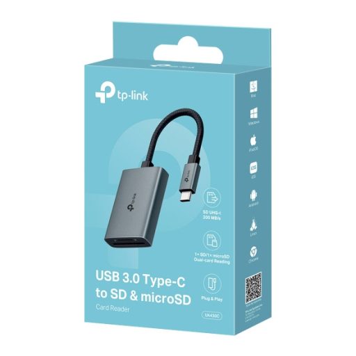 TP-Link UA430C kártyaolvasó USB 3.2 Gen 1 (3.1 Gen 1) Type-C Szürke