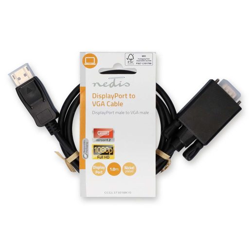 Nedis CCGL37301BK10 video átalakító kábel 1 M VGA (D-Sub) DisplayPort Fekete