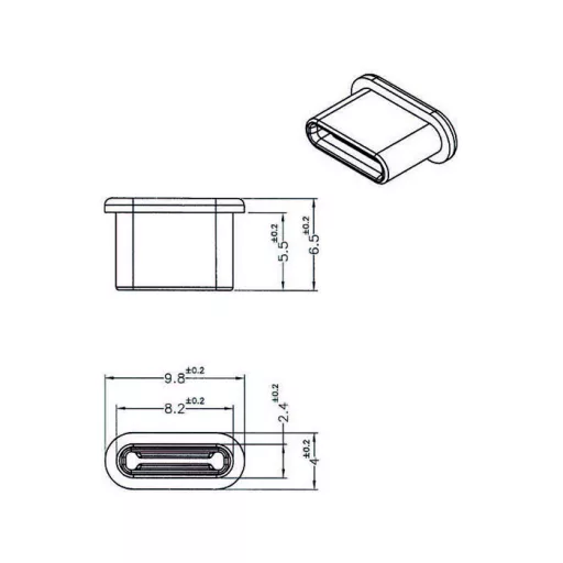 DeLOCK 64014 csatlakozó védő USB C-típus Fekete 10 db