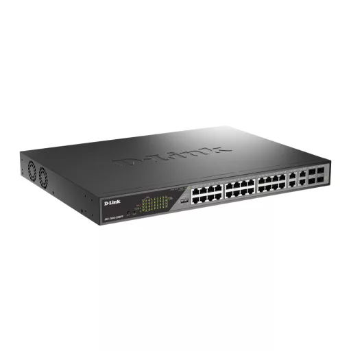 D-Link DSS-200G-28MPP hálózati kapcsoló Vezérelt L2 Gigabit Ethernet (10/100/1000) Ethernet-áramellátás (PoE) támogatása 1U Szürke