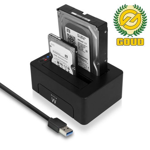 Ewent EW7014 dokkoló állomás tárolóegységhez USB 3.2 Gen 1 (3.1 Gen 1) Type-A Fekete