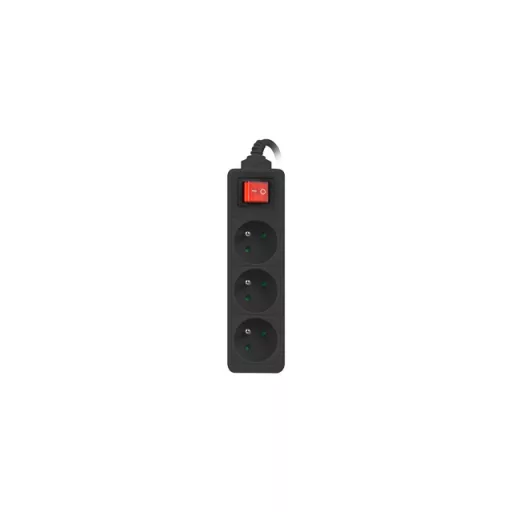 Lanberg PS1-03E-0150-BK elektromos elosztó 1,5 M 3 AC kimenet(ek) Beltéri Fekete